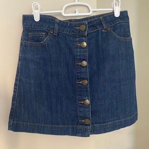 Button up denim mini skirt